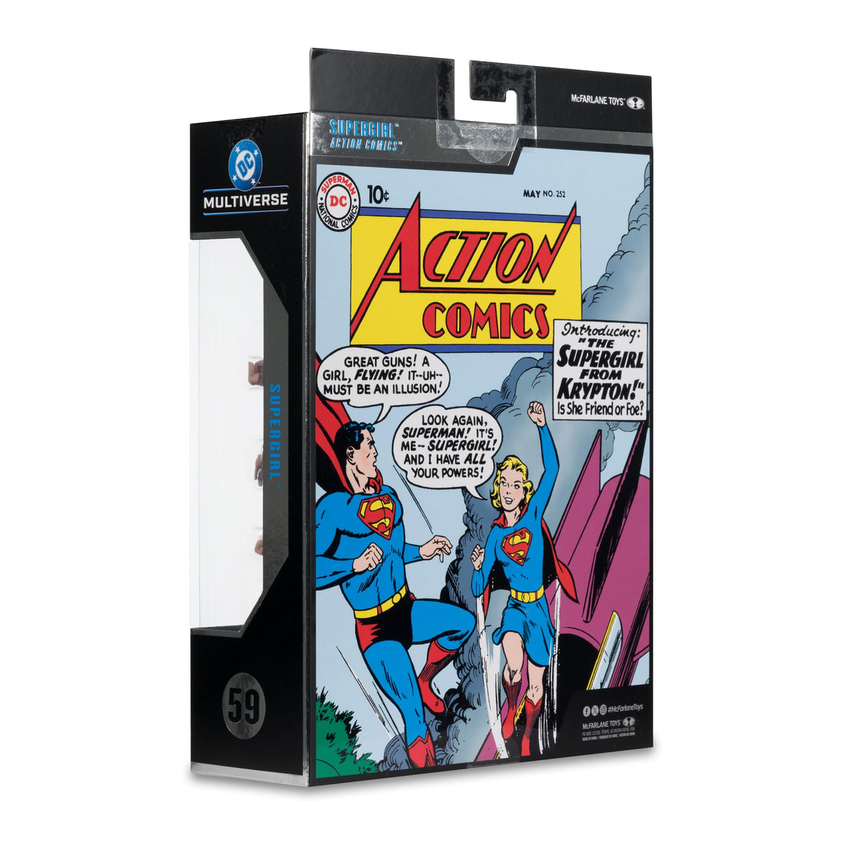 McFarlane Toys DC Multiverse Supergirl art card with biography