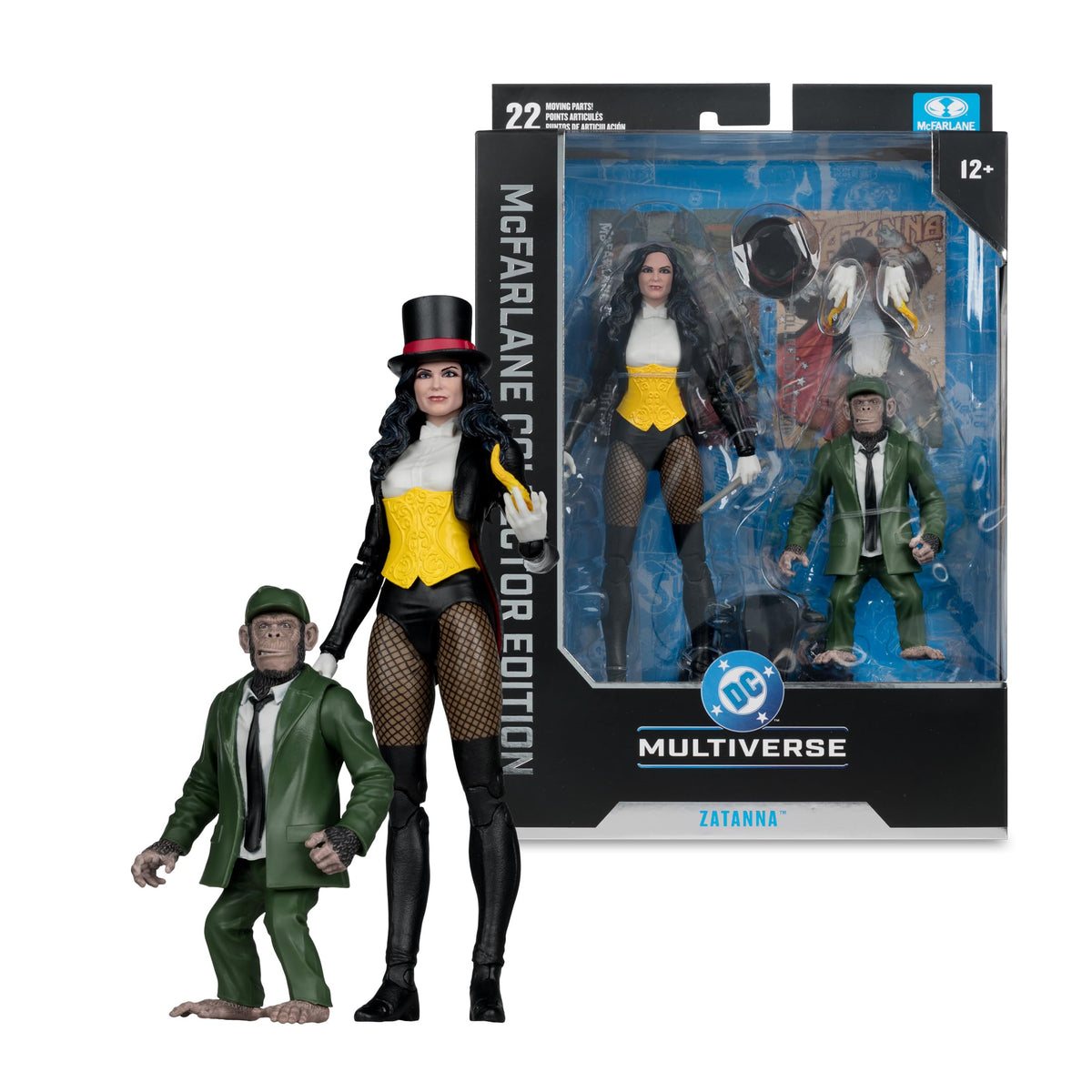 McFarlane Toys Zatanna alternate hands with magic effects enable dynamic posing.