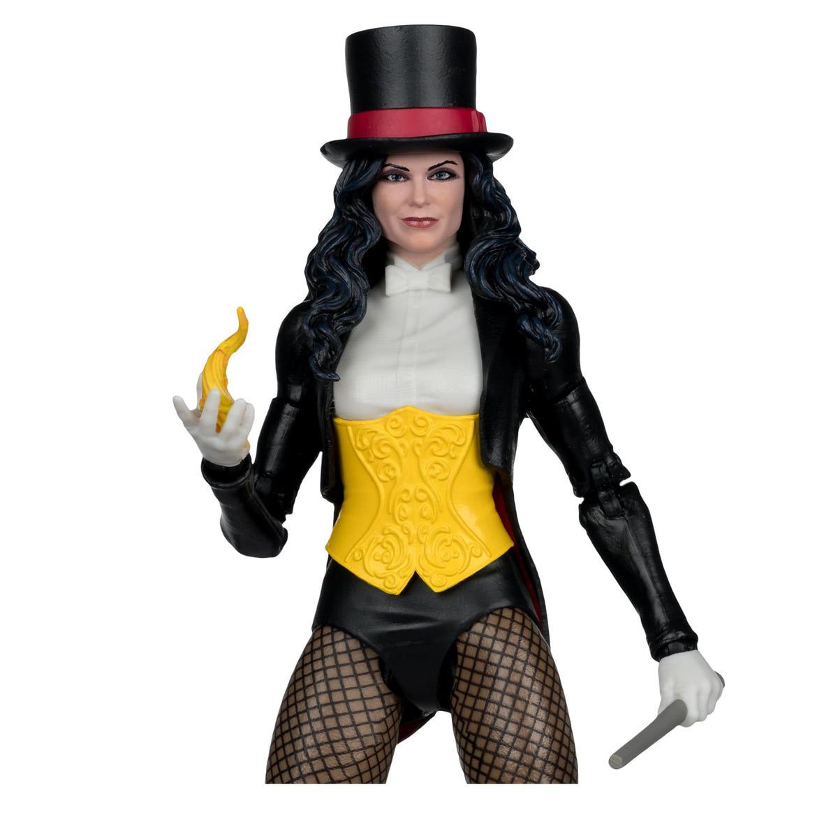 McFarlane Toys Zatanna with Detective Chimp included for display.