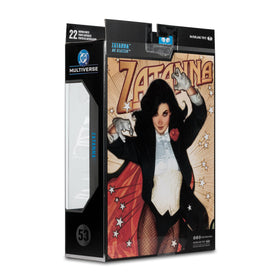 McFarlane Toys DC Multiverse Zatanna packaging art evokes classic DC style.