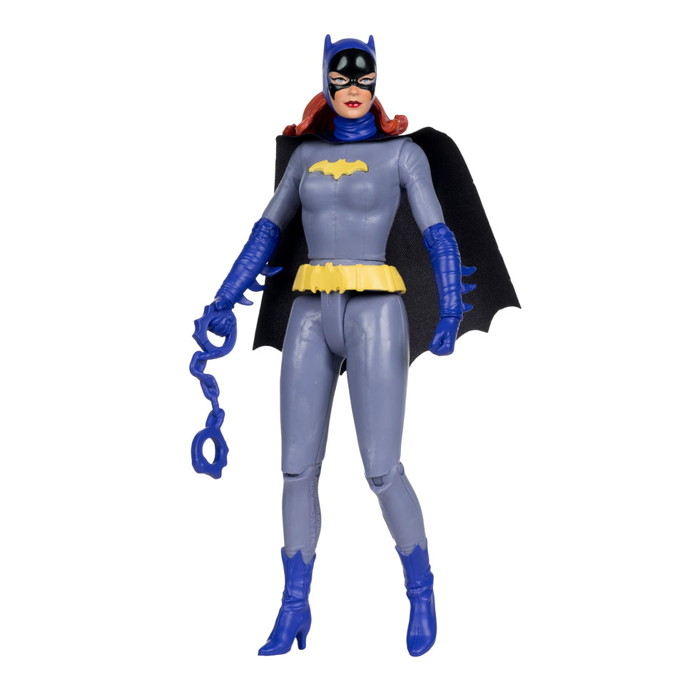 McFarlane Toys Batgirl figure front view in retro grey-blue styling for display