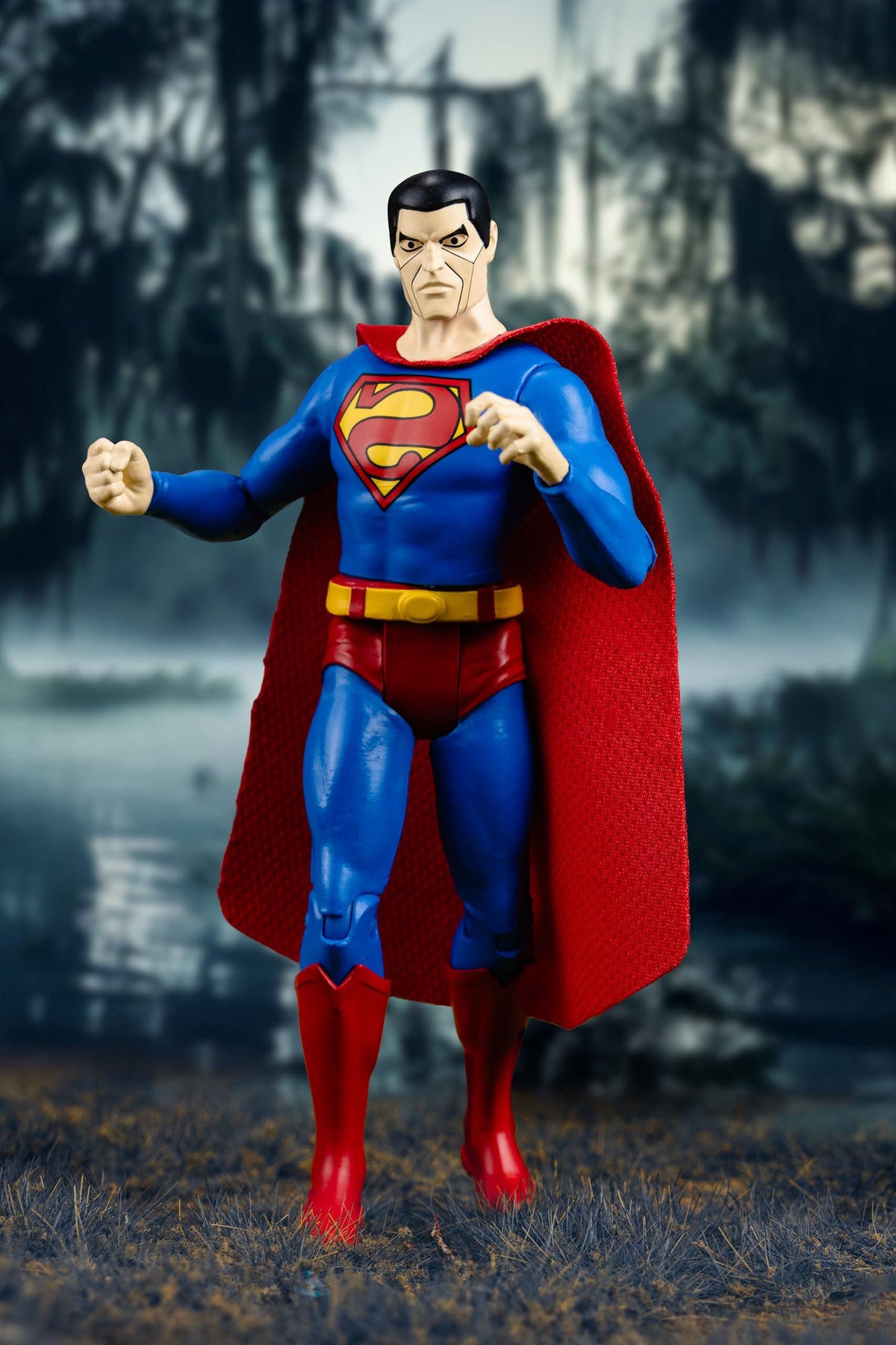 McFarlane Toys DC Retro Bizarro figure articulation highlights retro playability.