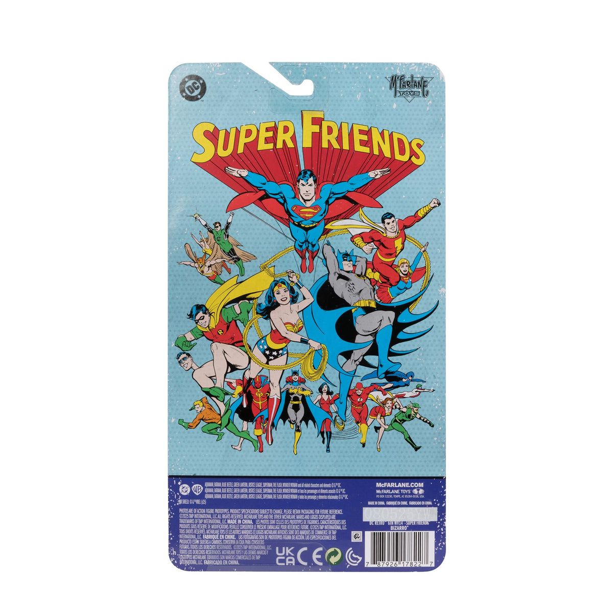 McFarlane Toys DC Retro Bizarro figure packaging supports gift-ready presentation.