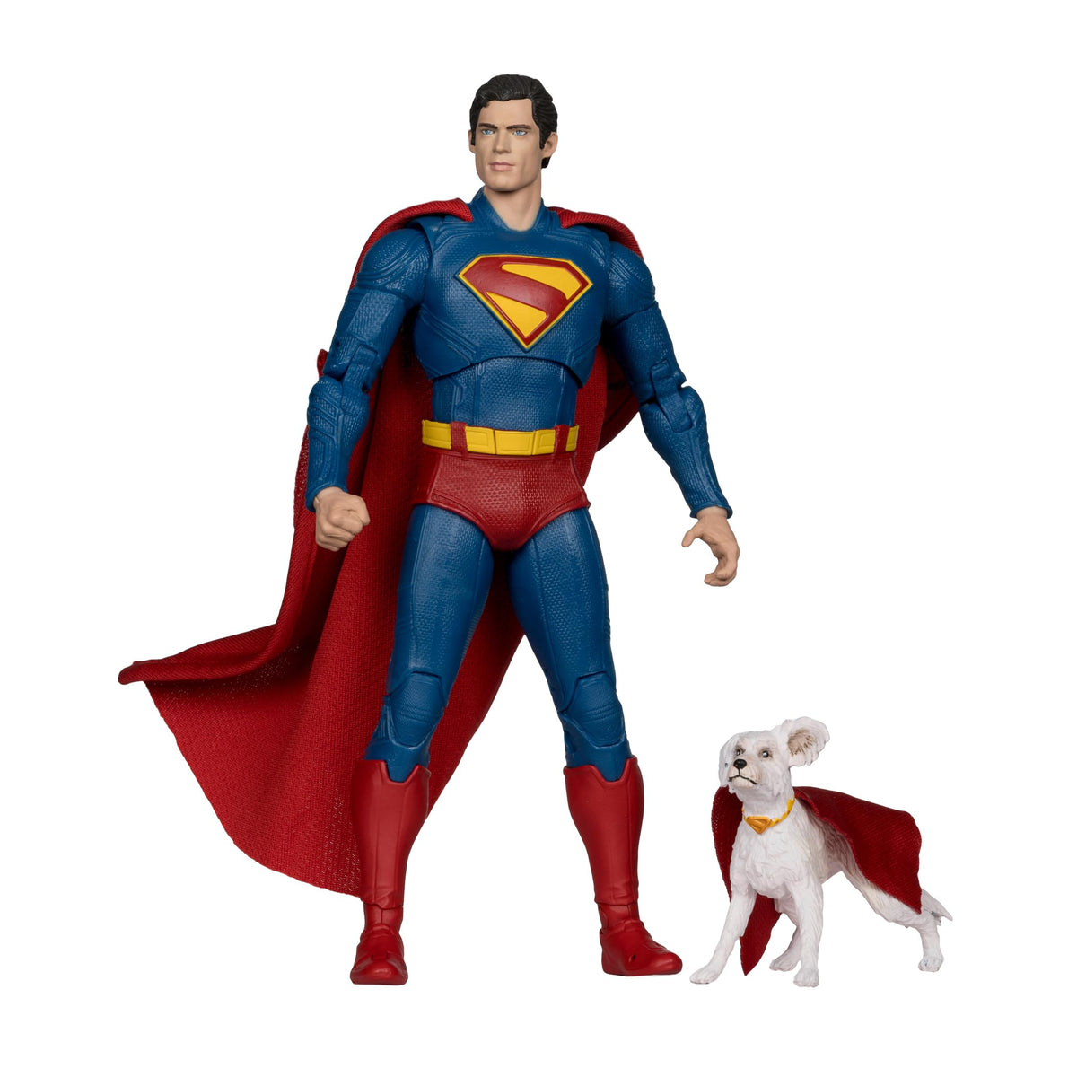McFarlane Toys Superman with Krypto front pose for a dynamic display