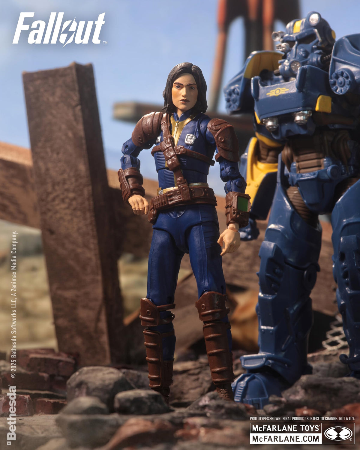 McFarlane Toys Fallout 4 Sole Survivor figure posed for dynamic display.