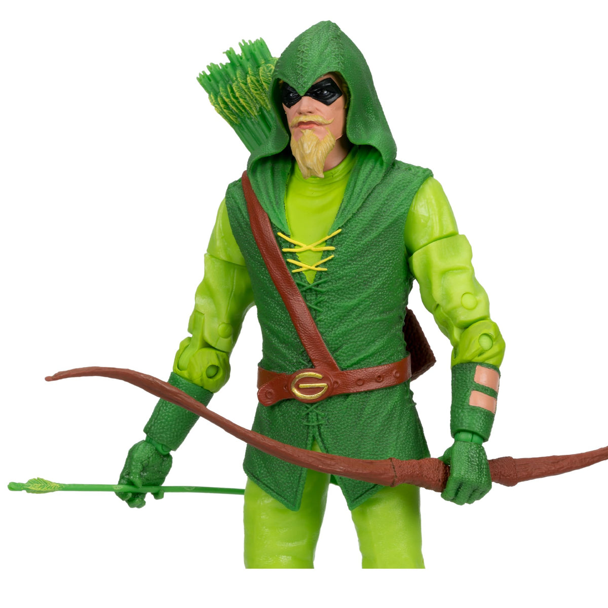 Green Arrow with longbow and arrow ready for action display