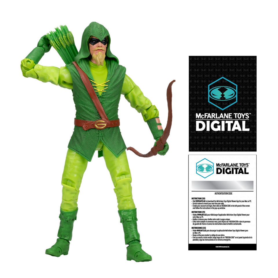 McFarlane Toys Green Arrow longbow hunter figure in 7-inch scale for display