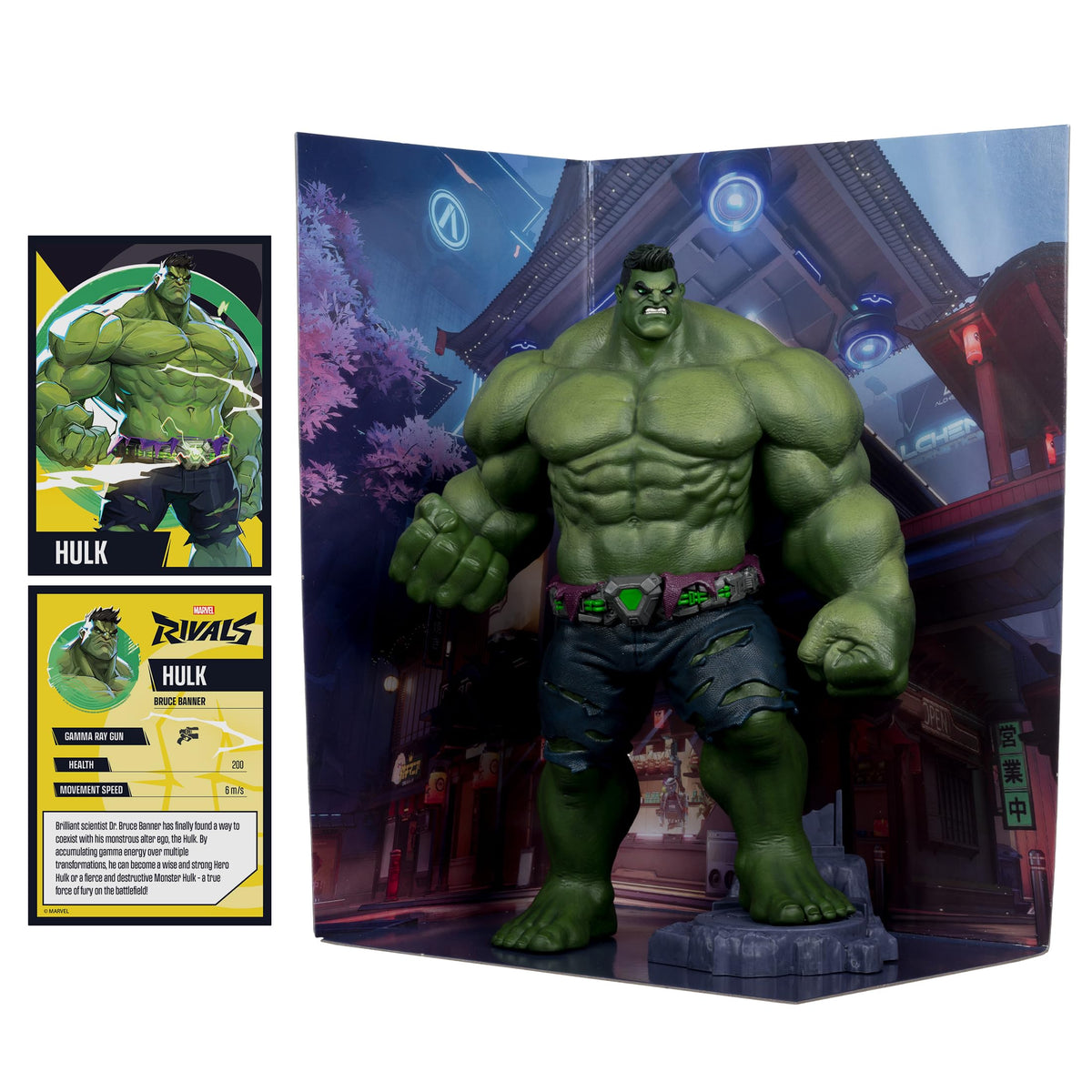 McFarlane Toys Marvel Rivals Hulk backdrop scene enhances collectible display and storytelling