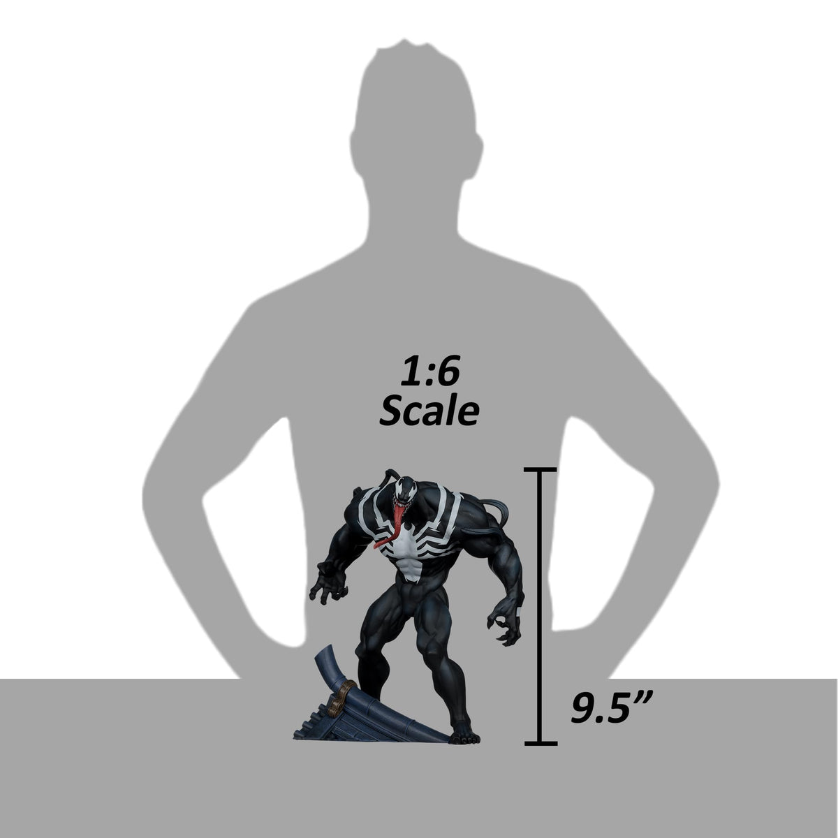 Venom stands 9.5 inches for balanced display by McFarlane Toys