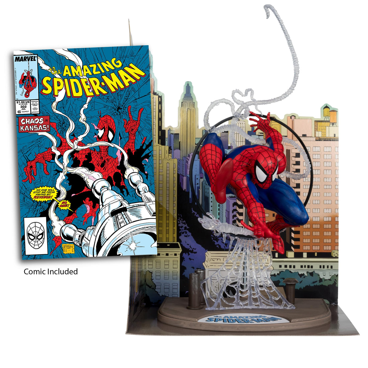 McFarlane Spider-Man art card front showcases artwork for display.