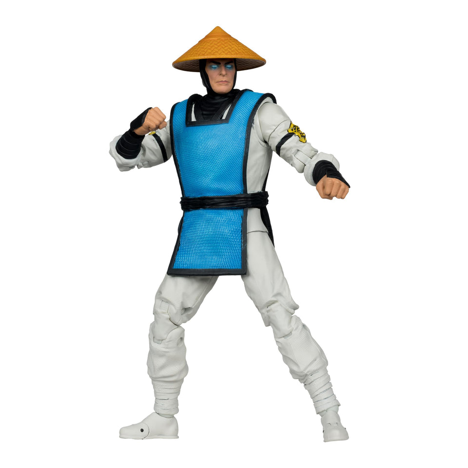 McFarlane Toys Mortal Kombat Raiden front view with detailed sculpt for display