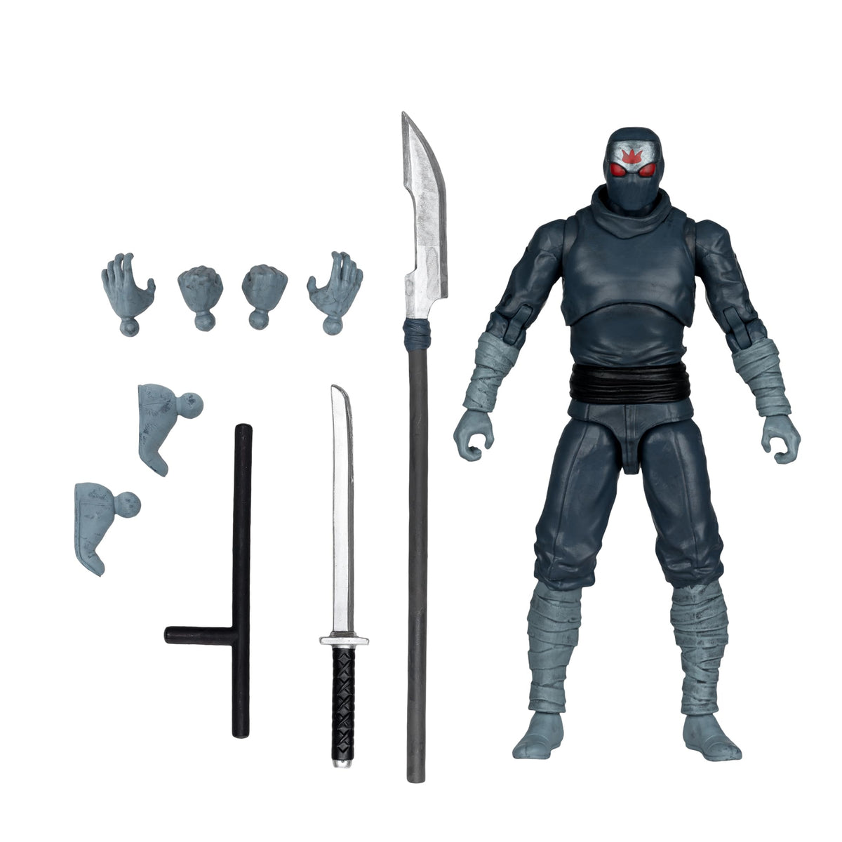 McFarlane Toys TMNT Foot Soldier 5in figure front view, highly poseable for dynamic display.