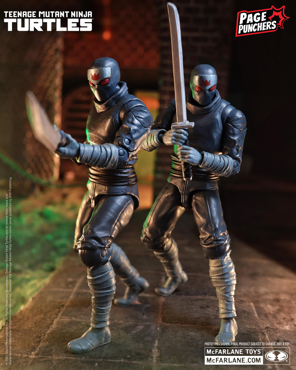 McFarlane Toys TMNT Foot Soldier accessories tonfa katana naginata and multiple hands.
