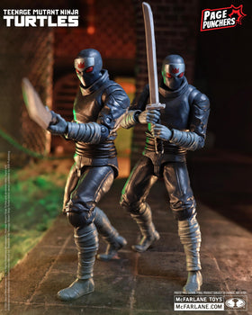 McFarlane Toys TMNT Foot Soldier accessories tonfa katana naginata and multiple hands.