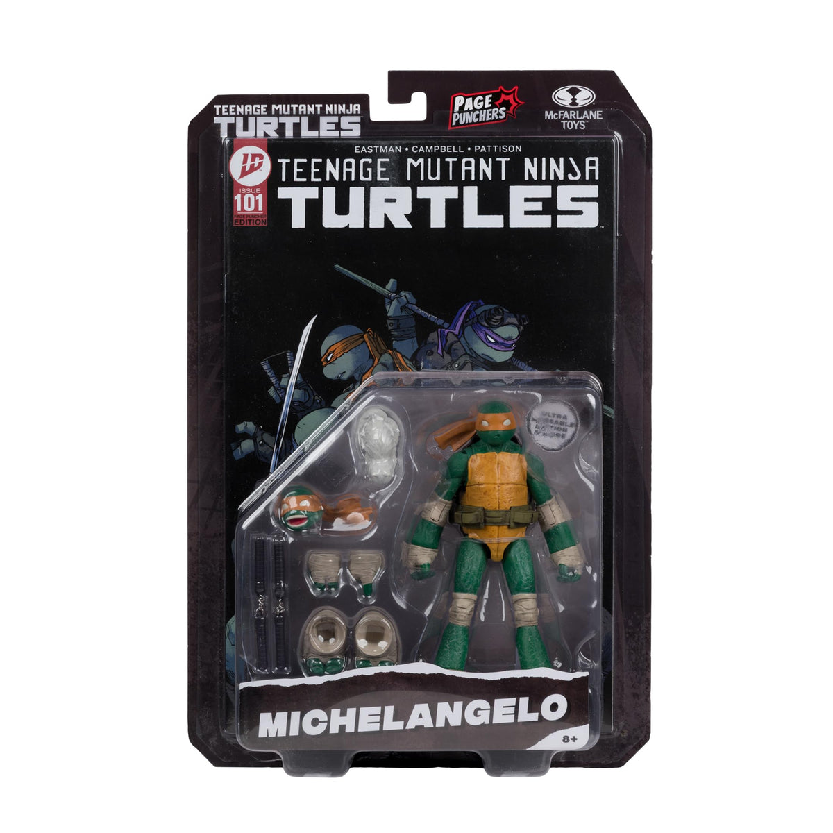 Exclusive Page Punchers edition comic included with Michelangelo