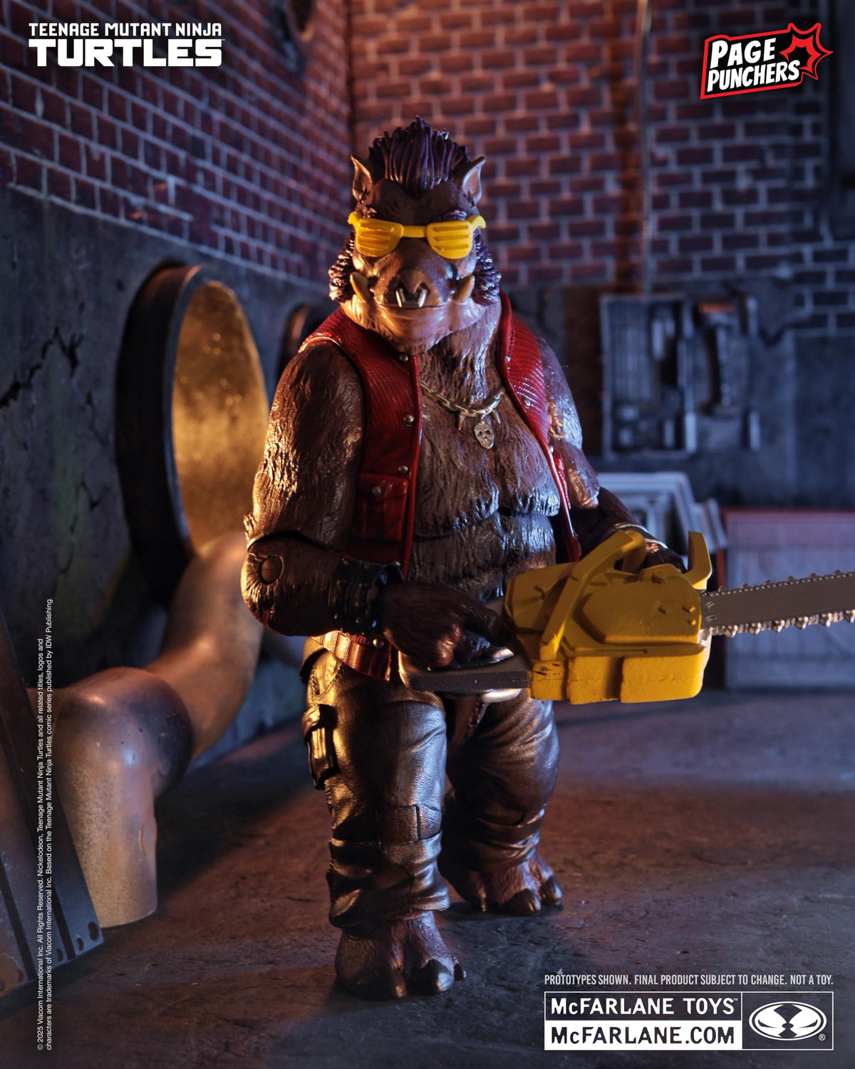 McFarlane Turtles Bebop alternate head allows varied expressions.