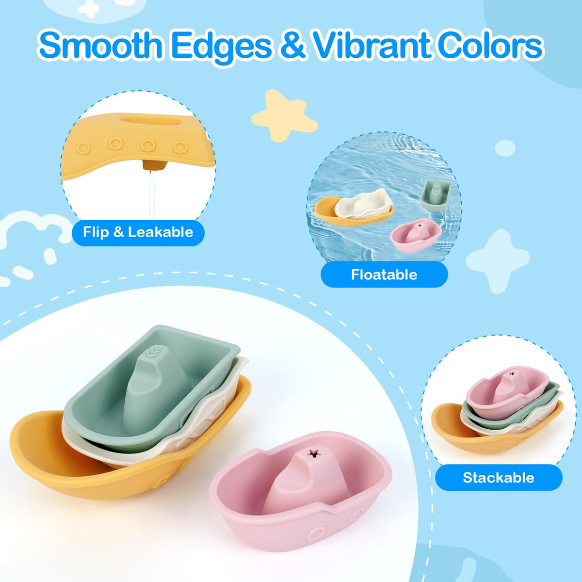 MCGMITT colorful bath toys that stimulate visual focus during tub time