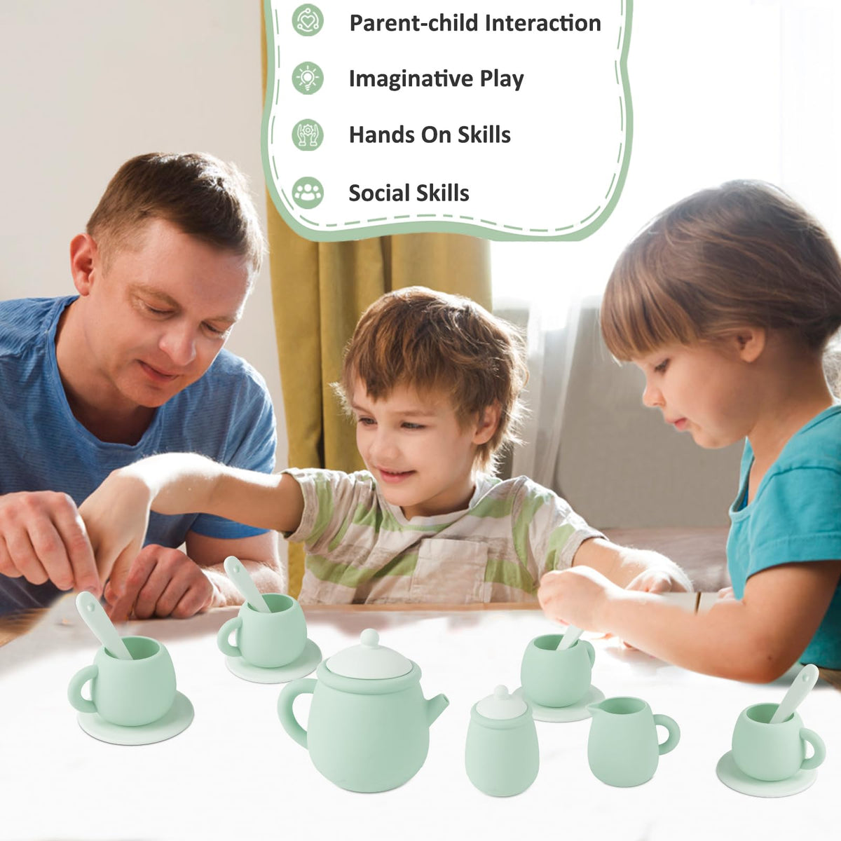 MCGMITT silicone coasters keep play surfaces clean during pretend sessions