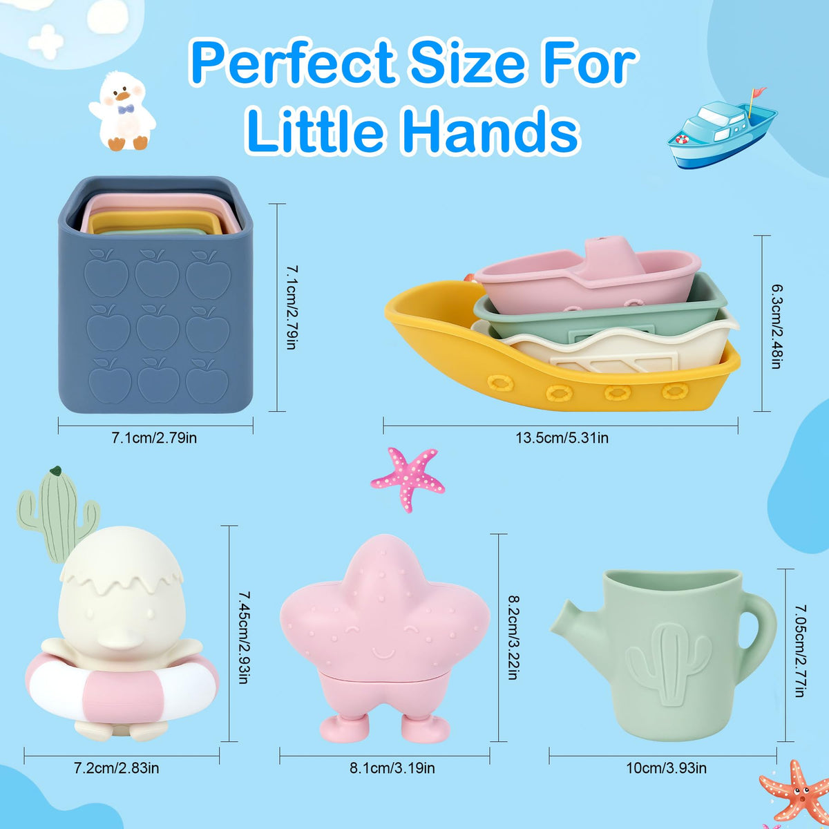 MCGMITT starfish toy with easy grip for tactile bath time exploration