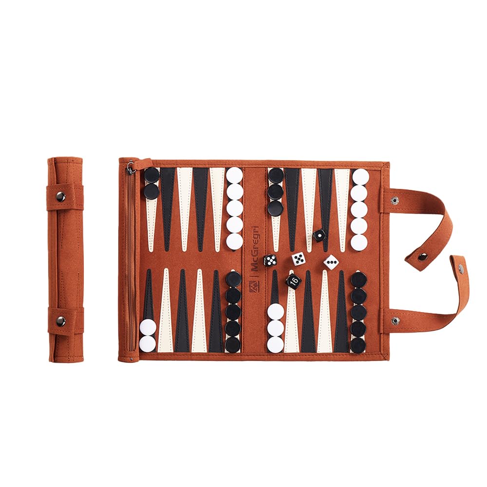 McGregor i backgammon roll-up board for travel, easy to carry.