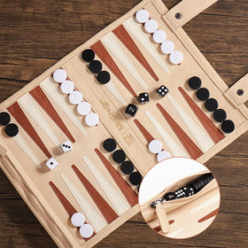 McGregri backgammon travel case showing organized storage on the go