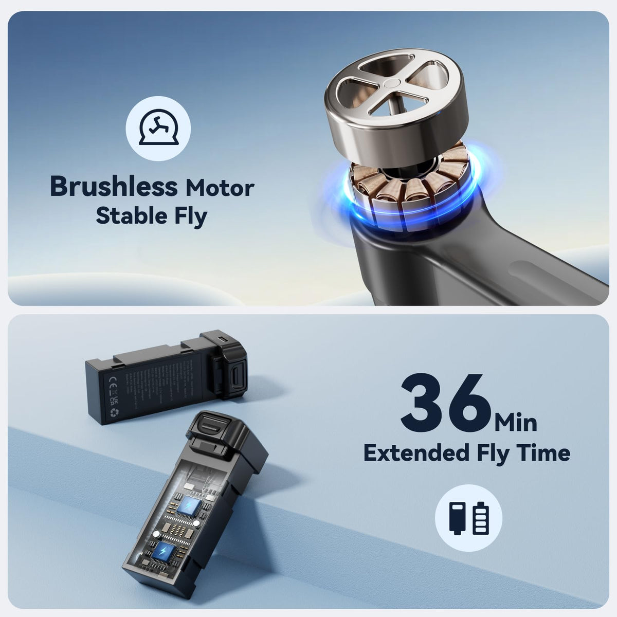 MCJDHJJ drone brushless motor provides stable flights in wind