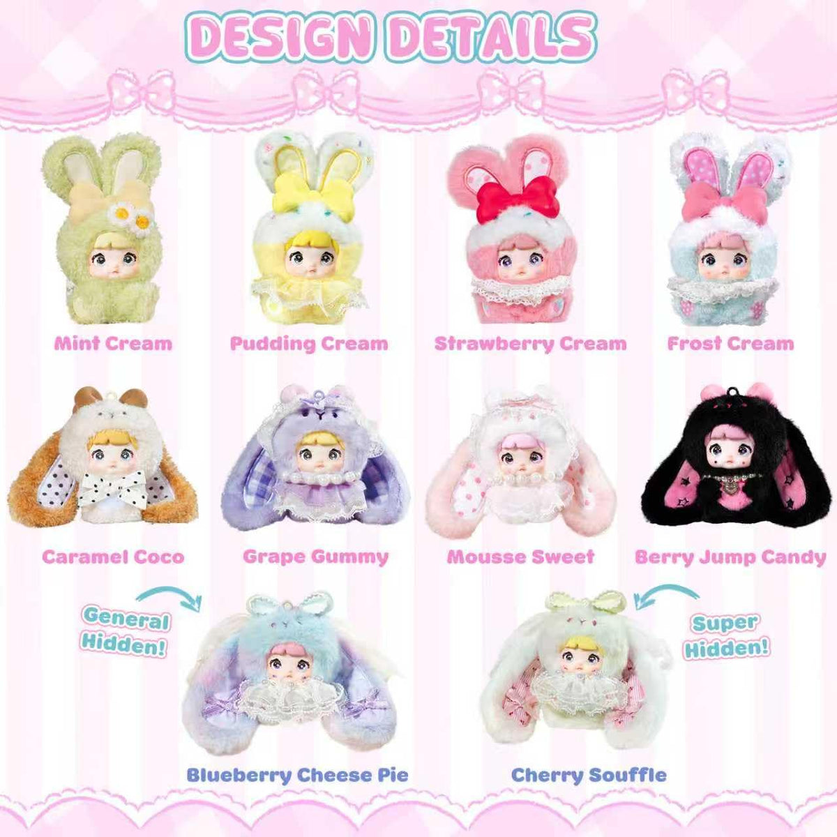 Mckkymi Nommi bunny clip bag attachment, convenient on-the-go charm to accompany your daily bag.