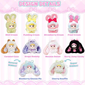 Mckkymi Nommi bunny clip bag attachment, convenient on-the-go charm to accompany your daily bag.