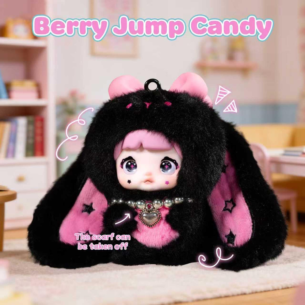 Mckkymi Nommi bunny ear design, swirl cream accents highlighting whimsical dessert-inspired charm.