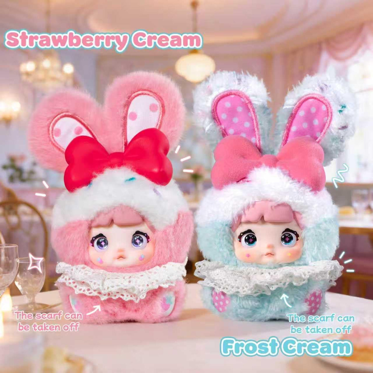 Mckkymi Nommi bunny gift packaging, ideal for birthdays, Easter, or all-year kawaii collectors.