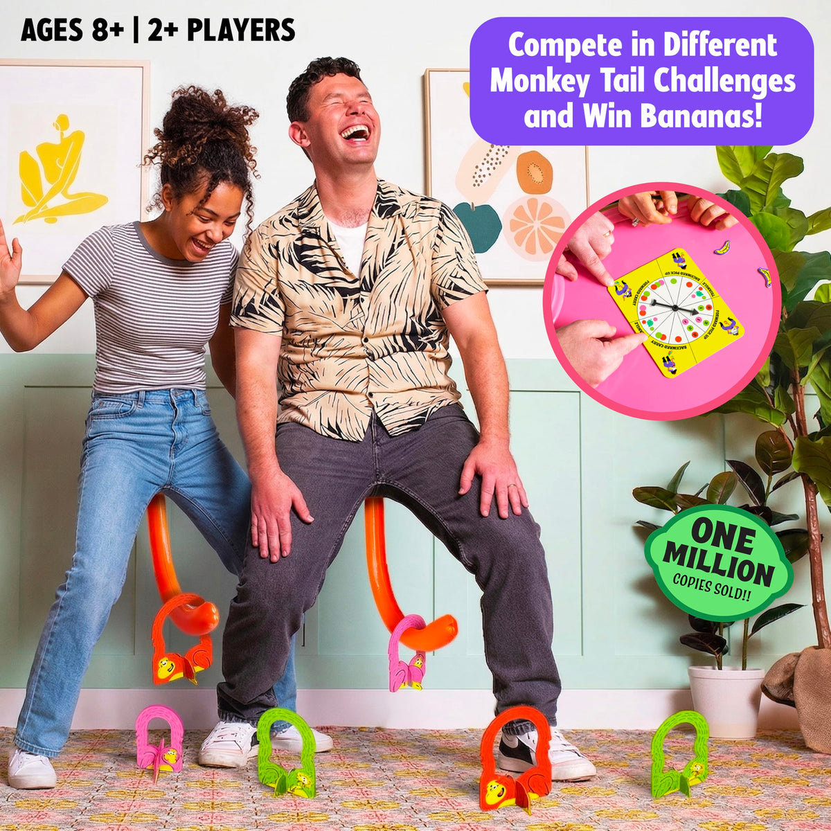 MCMILLER ENTERTAINMENT It’s Bananas tail attachment and ring hooking for party-ready chaos
