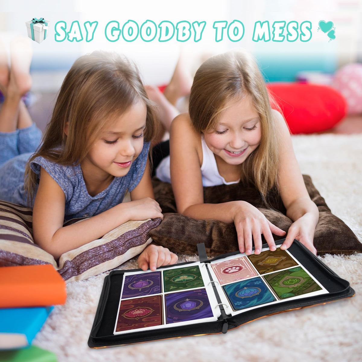 MCPESAS Dragon binder open pages demonstrates 50-page, 4-pocket layout for 400 cards.