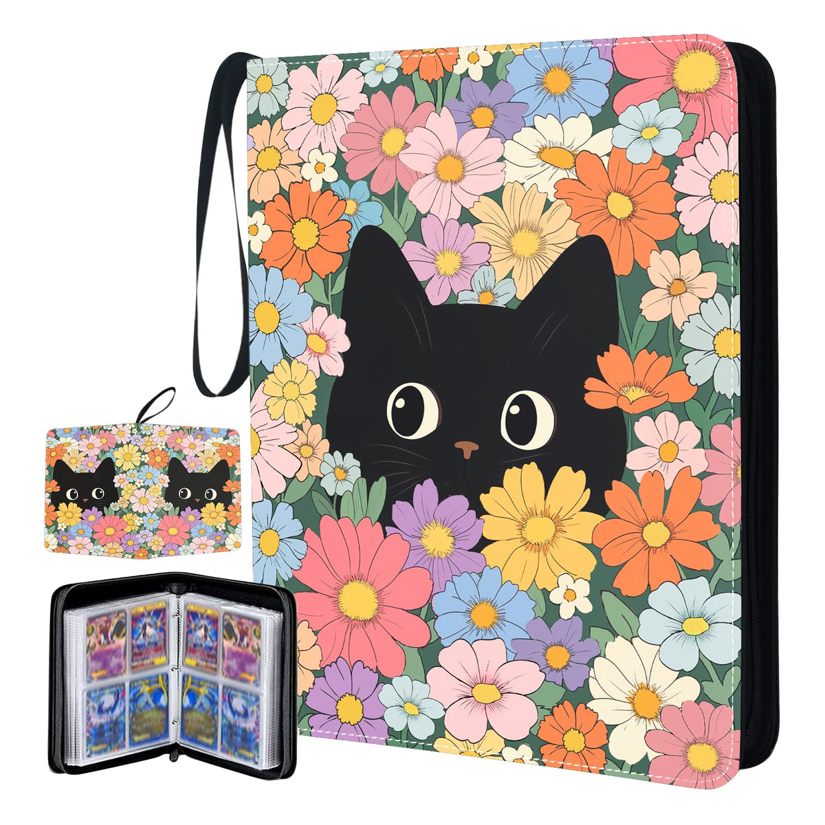 MCPESAS Girl Card Binder 4-Pocket cover design keeps cards organized on the go.