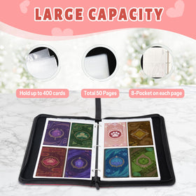MCPESAS Binder interior shows 50 pages for ample storage of up to 400 cards.
