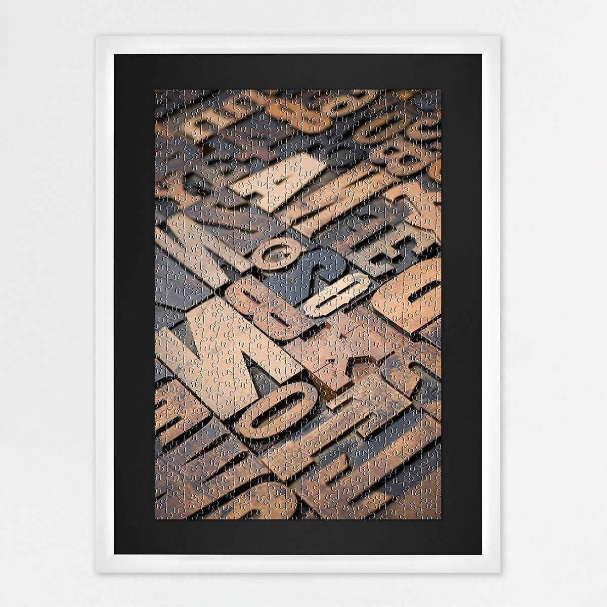 MCS 20x27 puzzle frame displaying finished puzzle for elegant preservation.