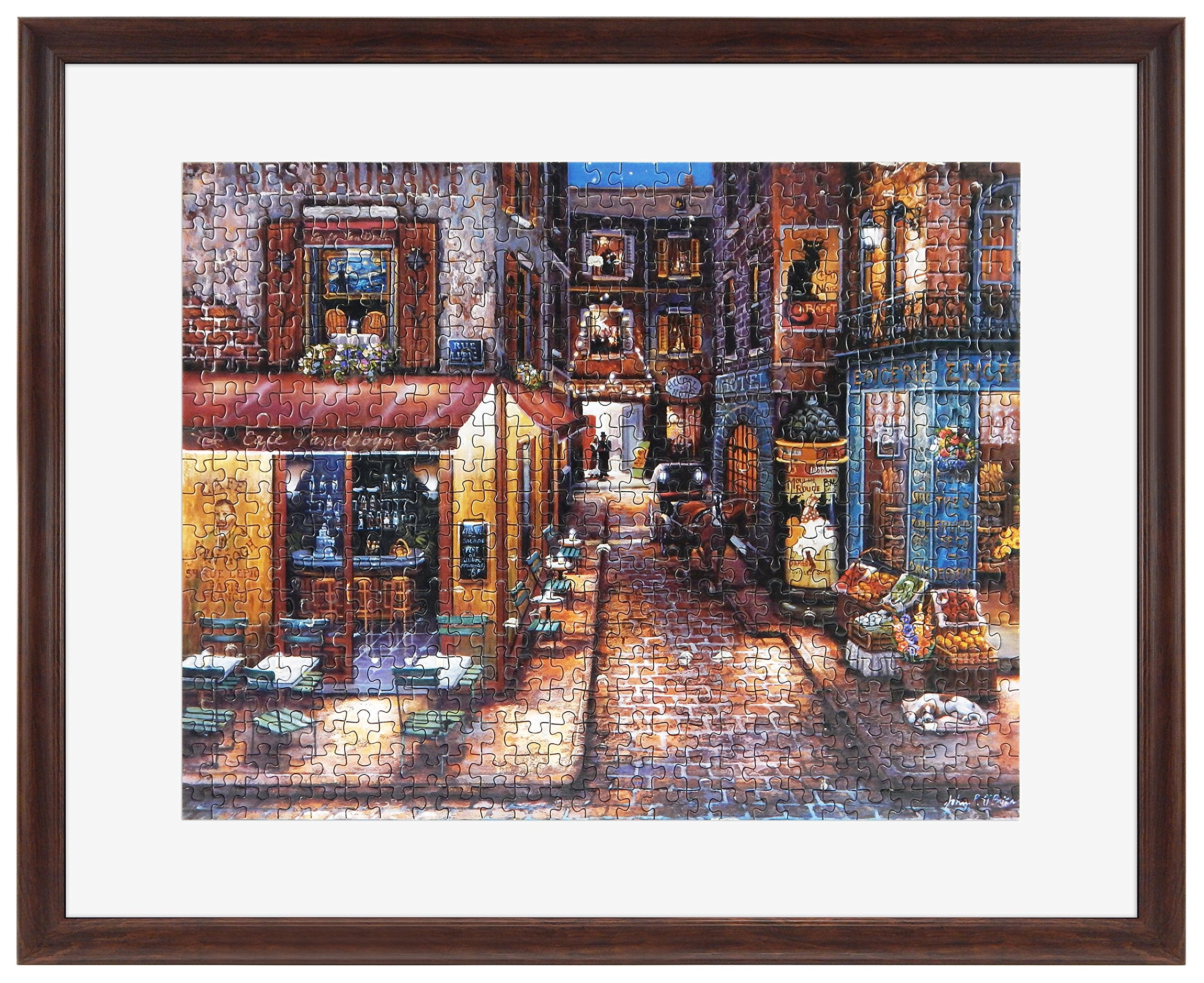 Mcs Display MCS 24x30 Puzzle Frame – Walnut Woodgrain Display & Preservation for F ...