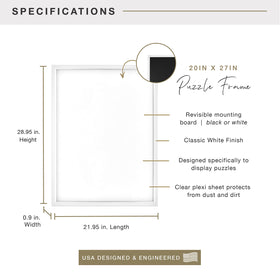 MCS frame supports vertical or horizontal mounting for flexible wall decor.