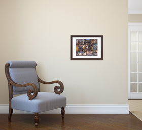 MCS Walnut woodgrain display enhances puzzle presentation on wall.
