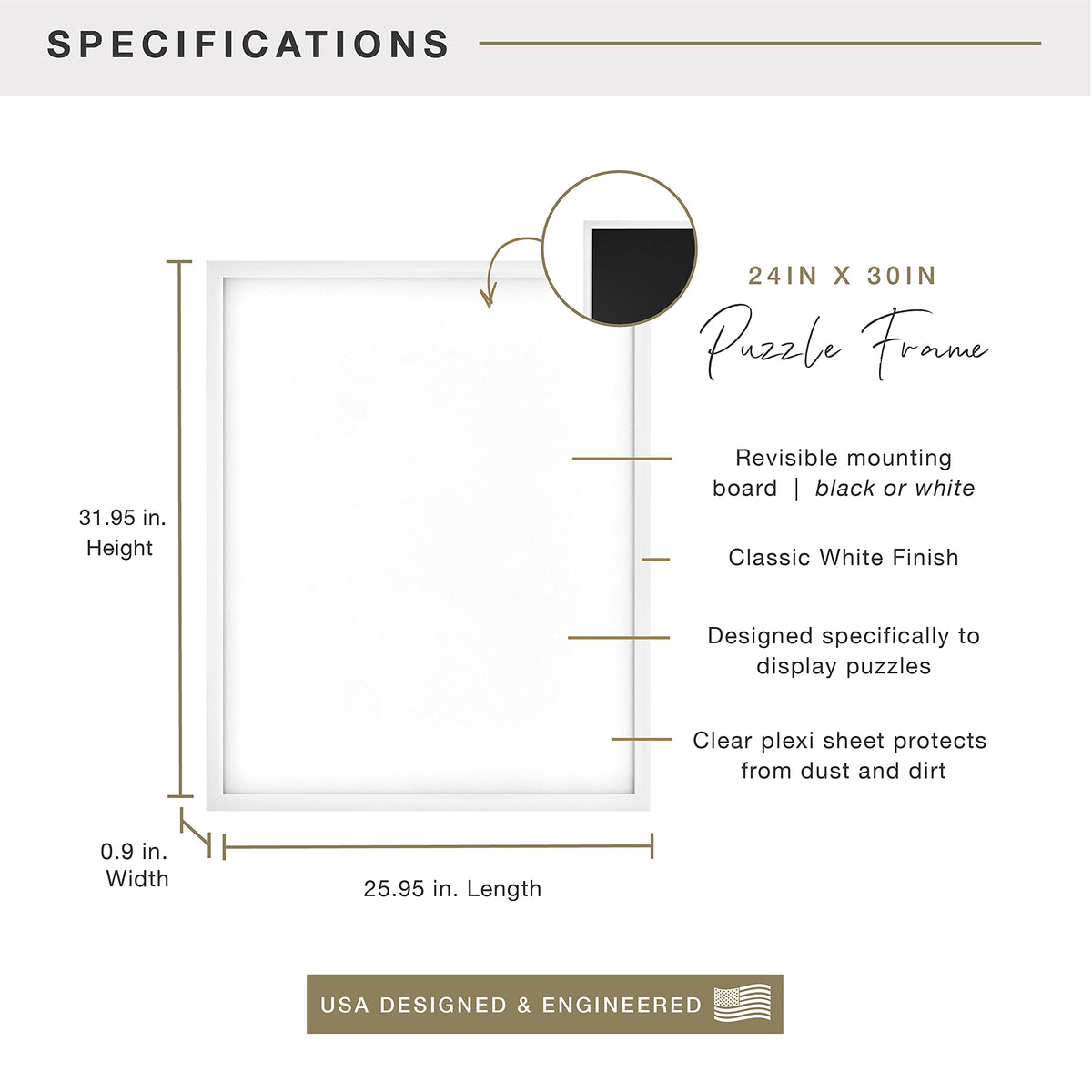 MCS white woodgrain molding close-up highlighting stylish display