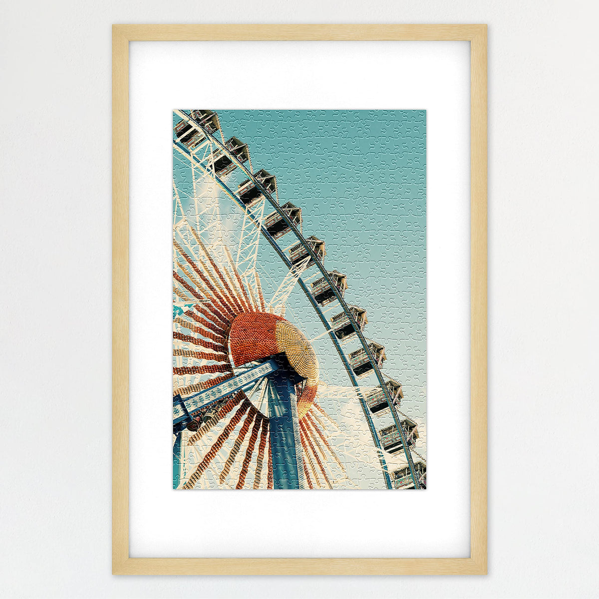 MCS 20x30 puzzle frame in woodgrain, front view, ideal for showcasing finished puzzles.