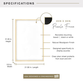 MCS puzzle frame woodgrain horizontal display shown as a versatile wall décor option.