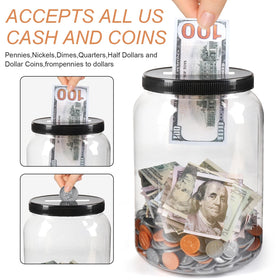 Mczxon two-pack clear piggy banks ideal for home and classroom savings.