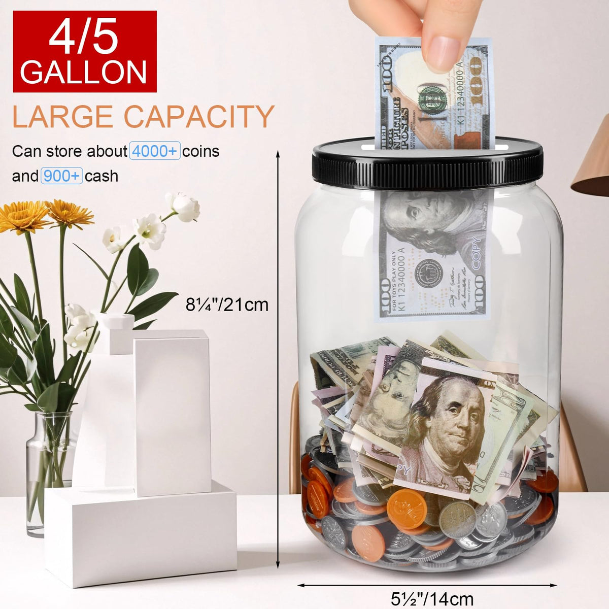 Mczxon clear piggy bank visibility highlights balance growth for families.