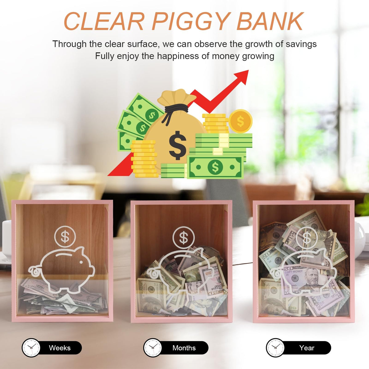 Mczxon coin-and-cash slot accommodates US coins and notes for versatile use
