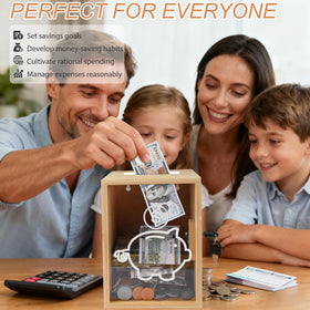 Mczxon desk-friendly savings jar blends with home decor.