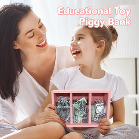 Mczxon Spend Save Give piggy bank makes a meaningful gift for kids.