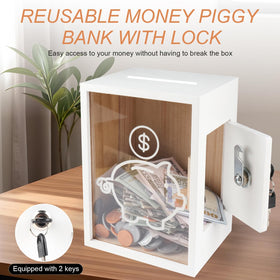 Mczxon large-capacity 4-5 gallon container holds thousands of coins and bills.