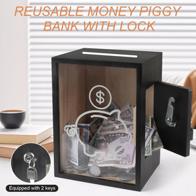 Mczxon large-capacity savings jar holds thousands of coins and bills.