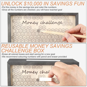 Mczxon lockable money box made of durable wood material.