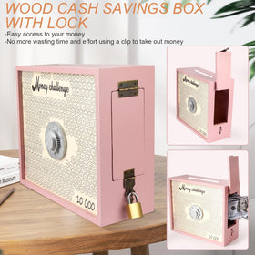 Mczxon savings box lid close-up reveals sturdy hinges